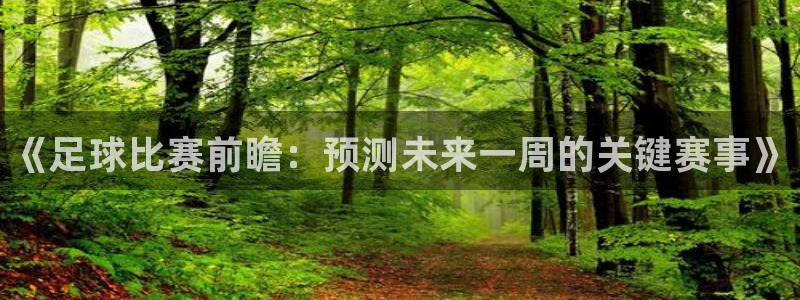 《足球比赛前瞻：预测未来一周的关键赛